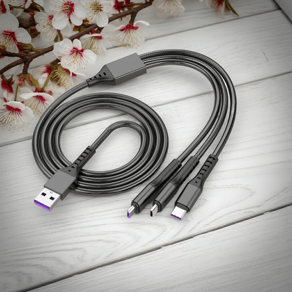 MFI Certified 3 - in - 1 5A PD Nylon Braided USB Cable – Fast Charging for iPhone & Android - Excellence United