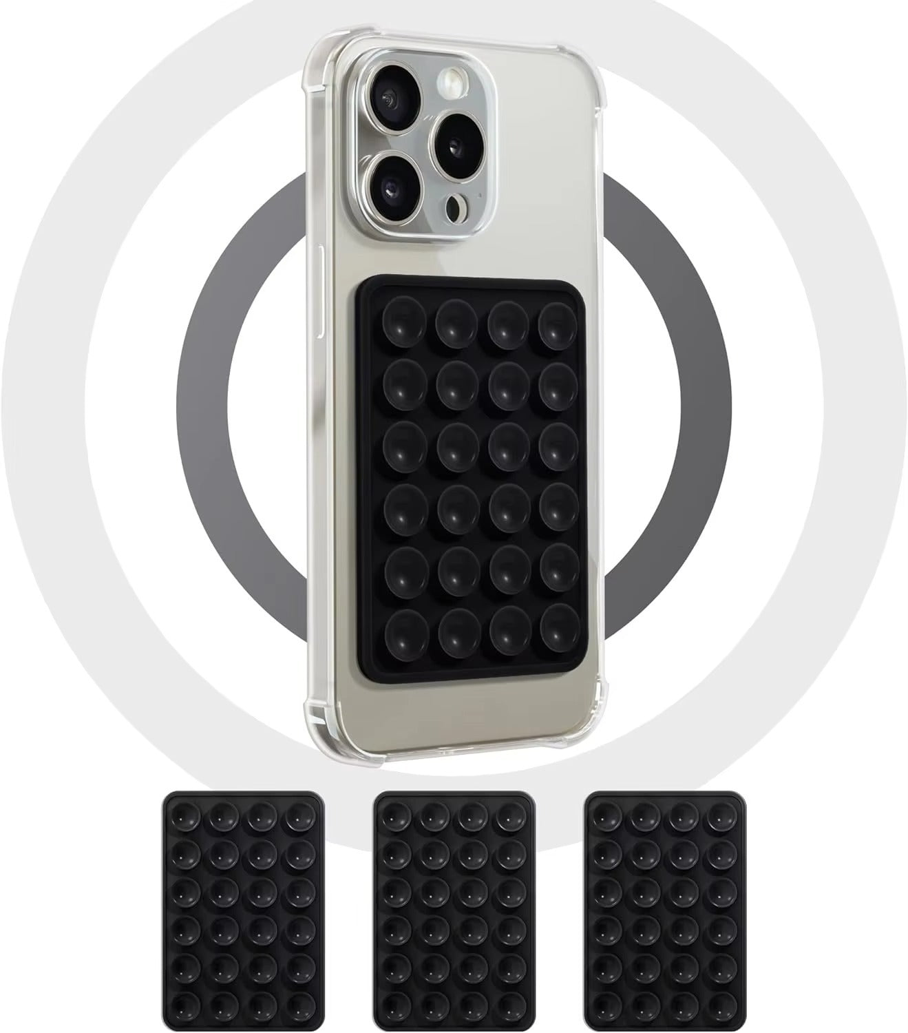 Small Square Silicone Suction Cup Phone Holder – Anti - Skid & Universal - Excellence United