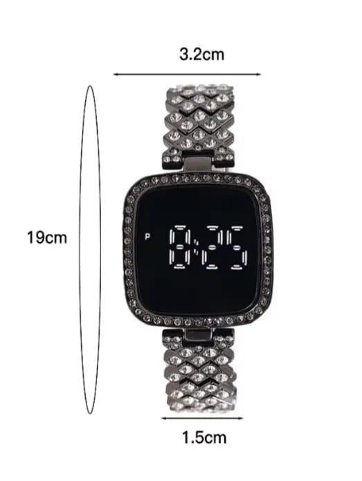 Chic Womens Digital Display Watch With Elegant Bracelet Strap Stylish Design Clear Screen Comfortable Wear Perfect For Daily And Formal Use - Black