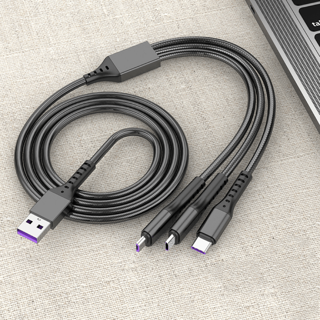 MFI Certified 3 - in - 1 5A PD Nylon Braided USB Cable – Fast Charging for iPhone & Android - Excellence United