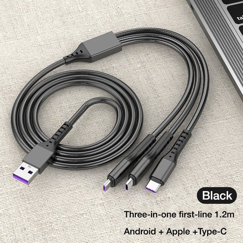 MFI Certified 3 - in - 1 5A PD Nylon Braided USB Cable – Fast Charging for iPhone & Android - Excellence United