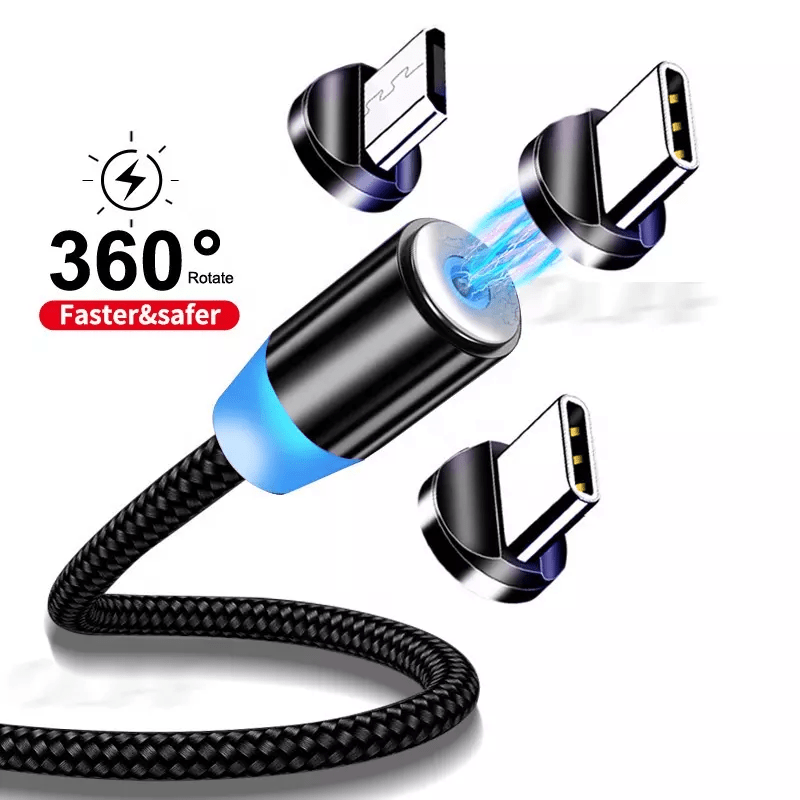 3 - in - 1 Magnetic USB Fast Charging Cable with LED Light – 2.4A - Excellence United