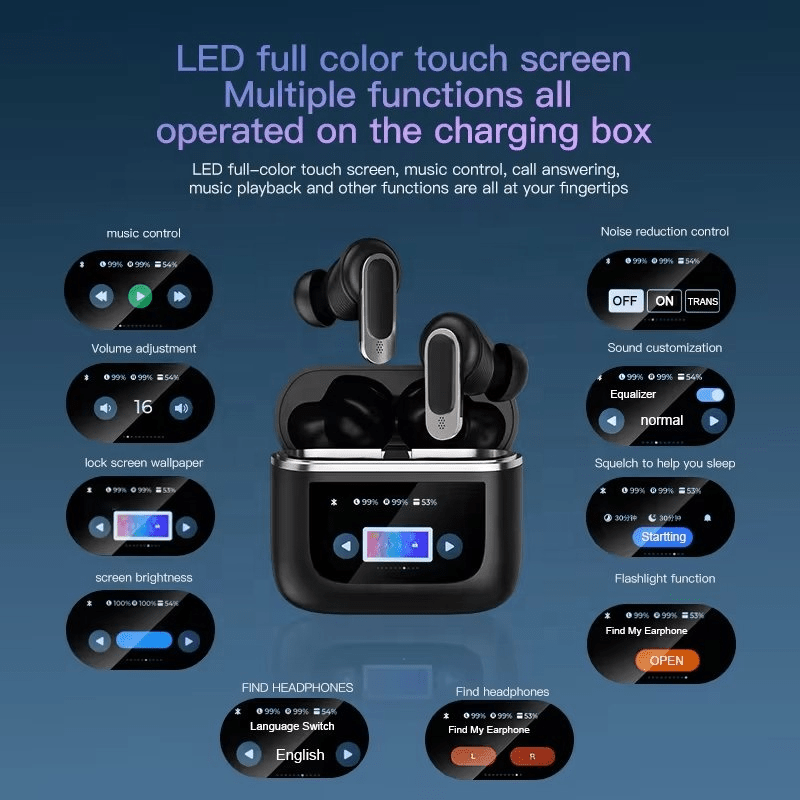 V8 TWS Wireless Earbuds – ANC, LED Display & Waterproof Design - Excellence United